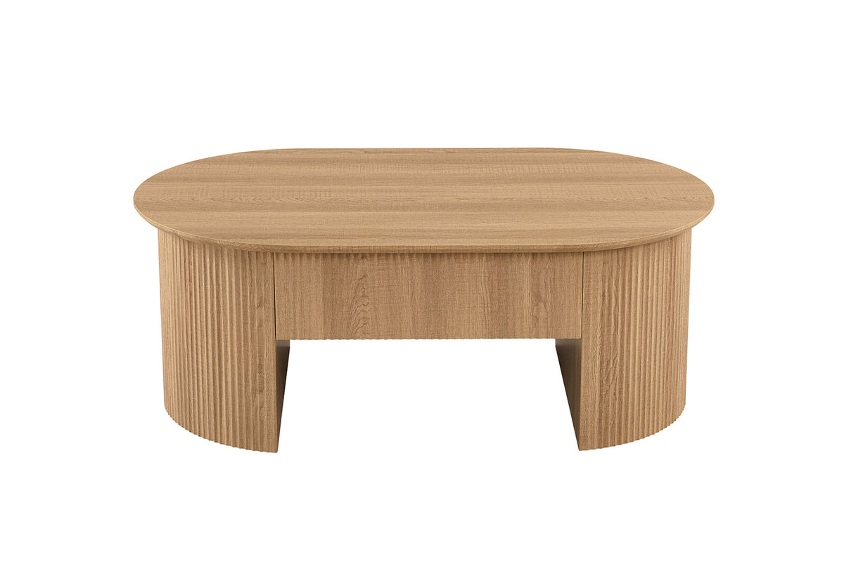 Table basse Lagos 120 cm Plateau relevable effet chêne Naturel