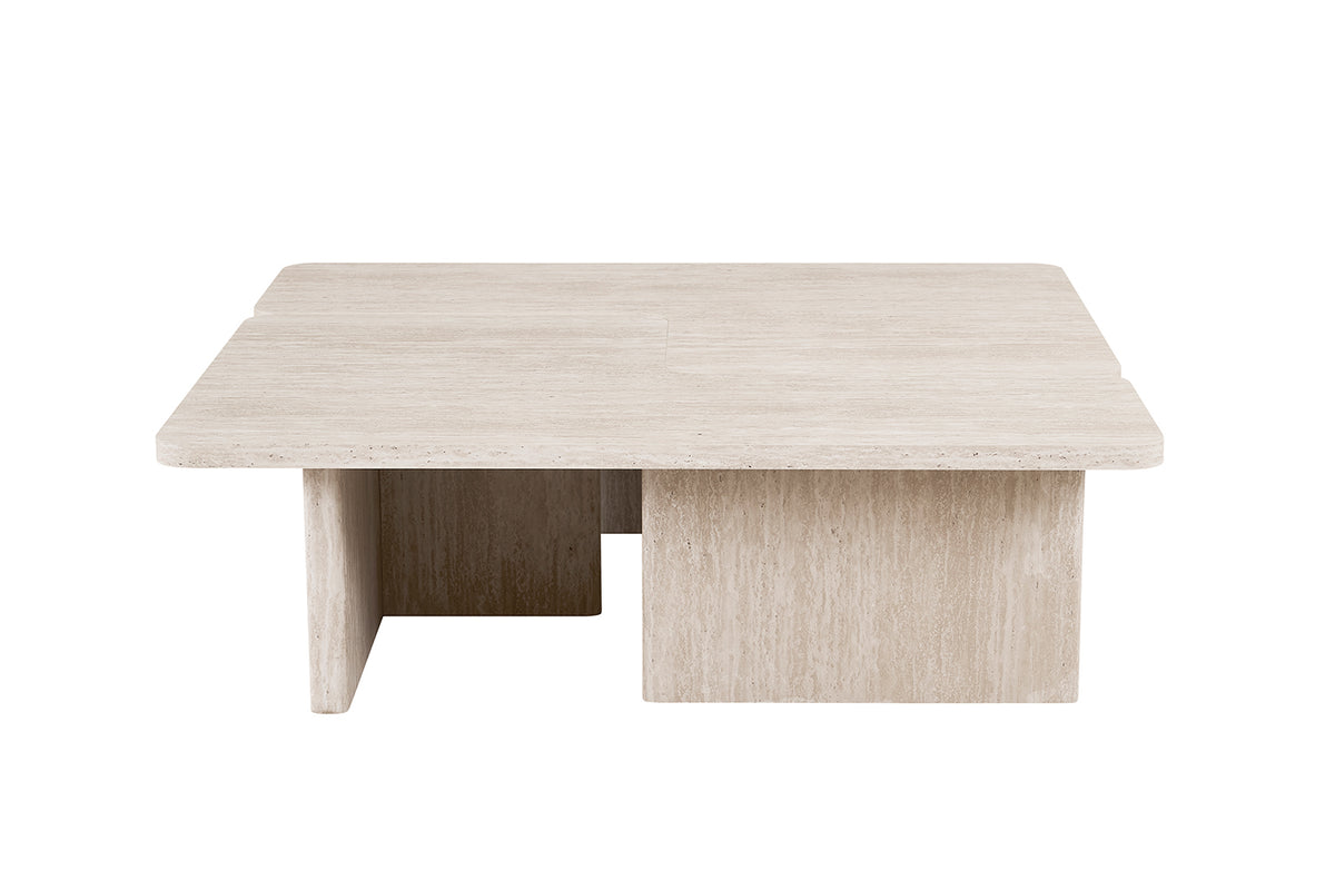 Table basse Arallo effet travertin Beige