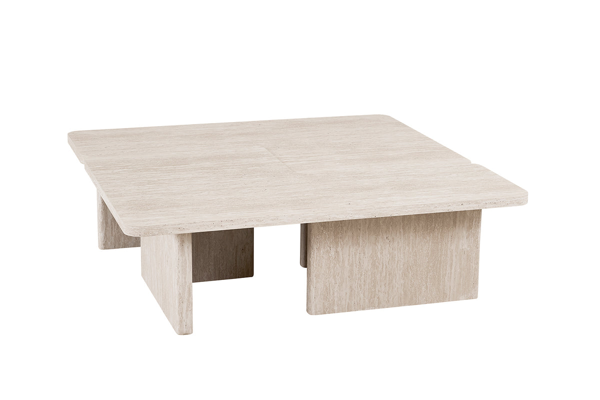 Table basse Arallo effet travertin Beige