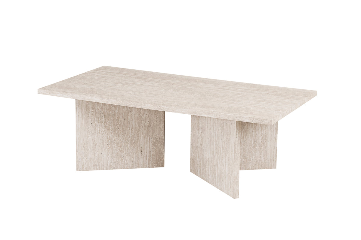 Table basse Litar effet travertin Beige