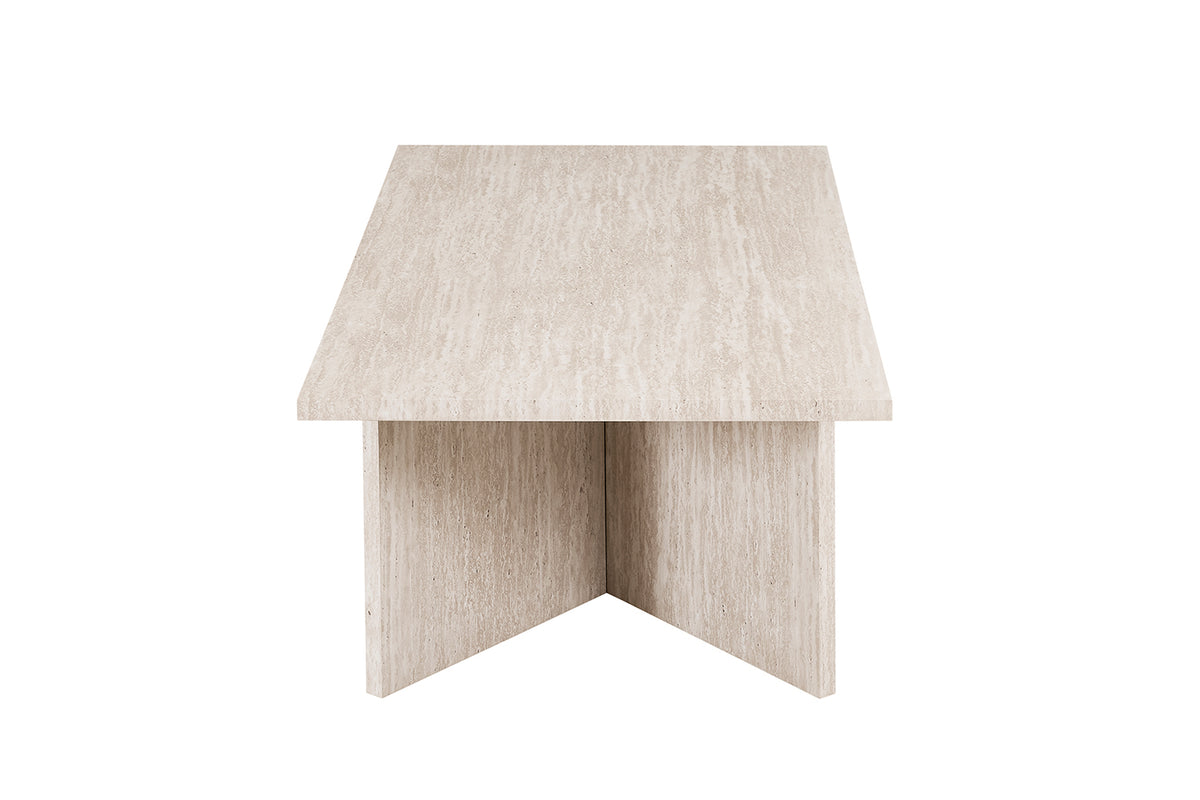 Table basse Litar effet travertin Beige