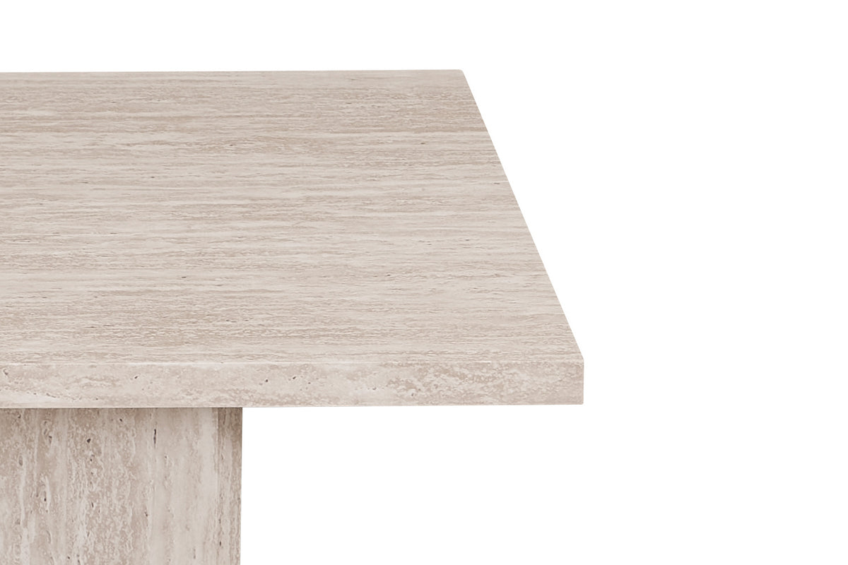 Table basse Litar effet travertin Beige