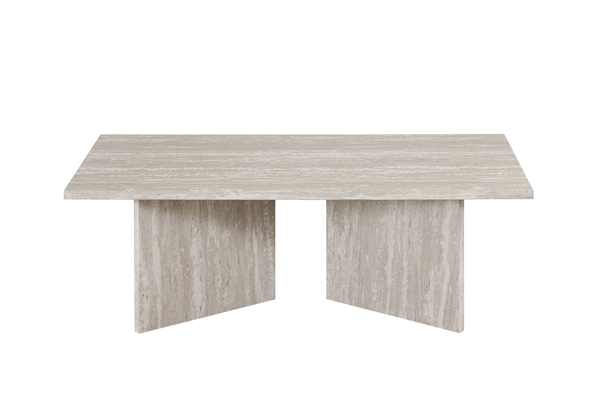 Table basse Litar effet travertin Gris
