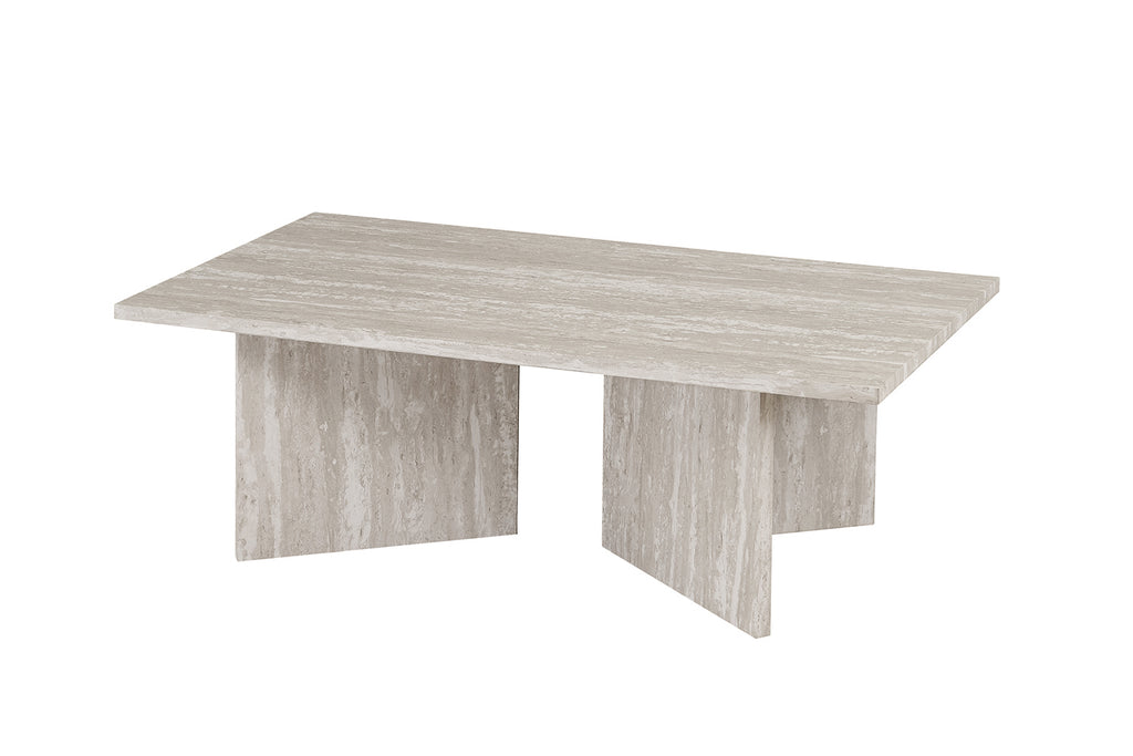 Table basse Litar effet travertin Gris