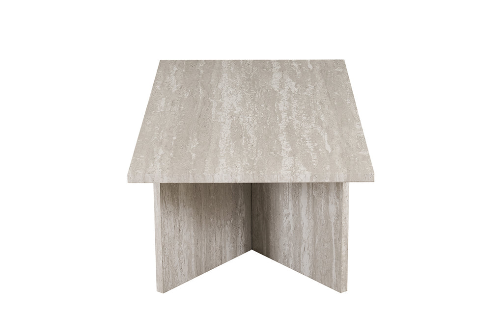 Table basse Litar effet travertin Gris