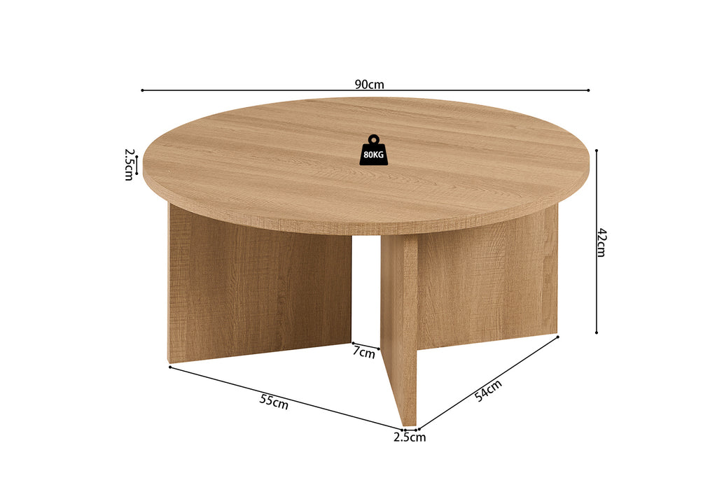 Table basse Drasir Ronde effet chêne Naturel
