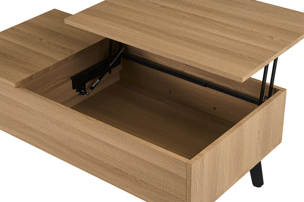 Table basse Justine Plateau relevable effet chêne Naturel