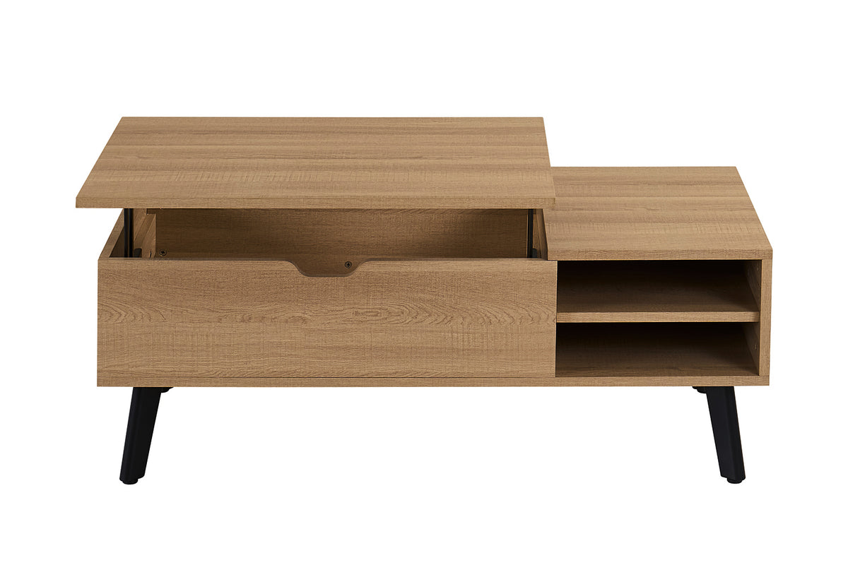 Table basse Justine Plateau relevable effet chêne Naturel