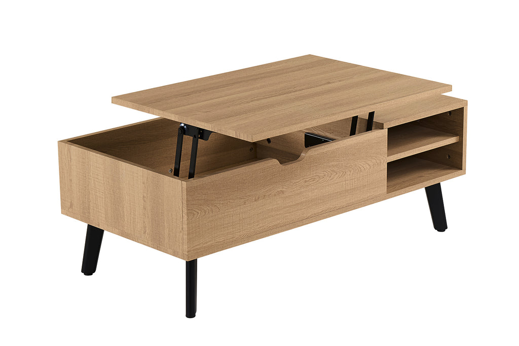 Table basse Justine Plateau relevable effet chêne Naturel