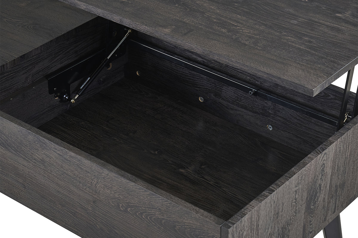 Table basse Justine Plateau relevable finition Brun foncé