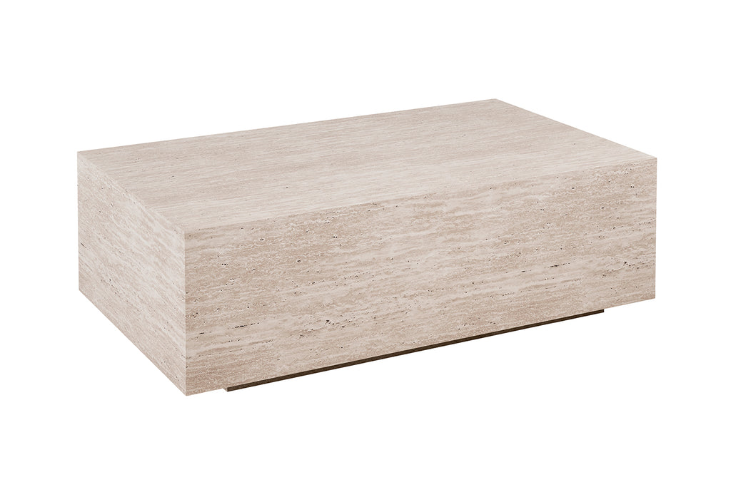 Table basse Jacky effet travertin Beige