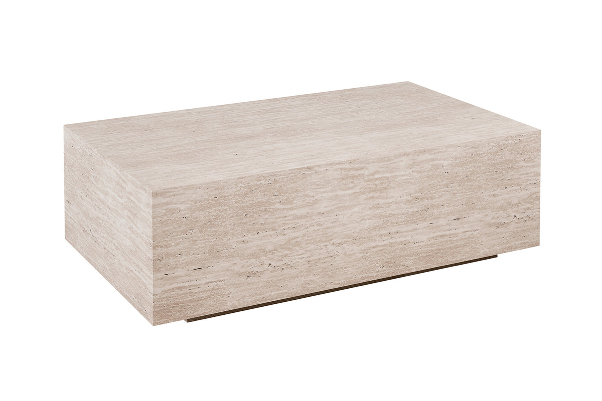Table basse Jacky effet travertin Beige