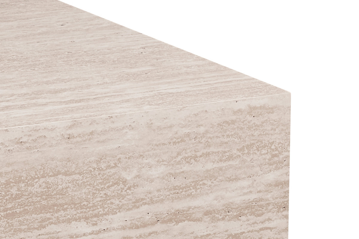 Table basse Jacky effet travertin Beige