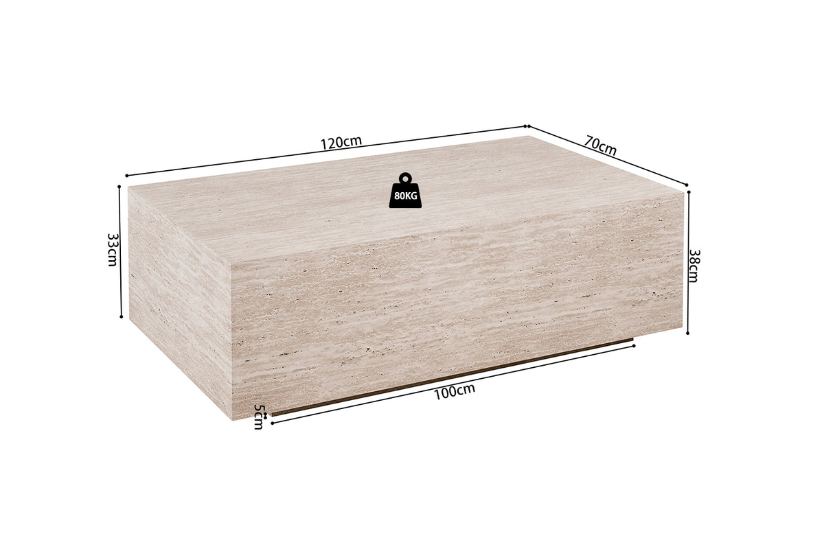 Table basse Jacky effet travertin Beige