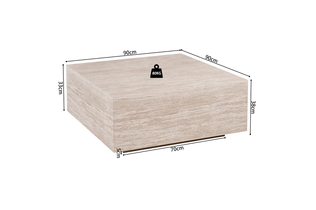Table basse Jane effet travertin Beige
