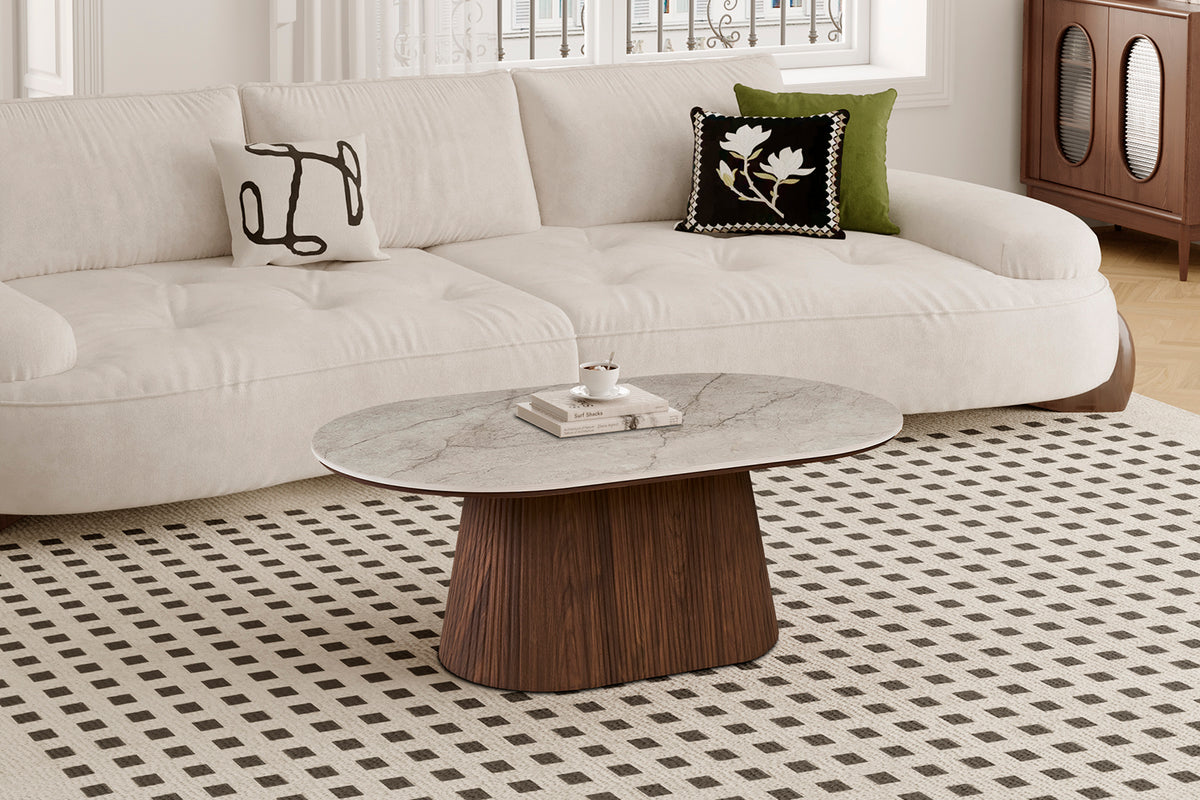Table basse Vigo 120 cm effet chêne Foncé Beige