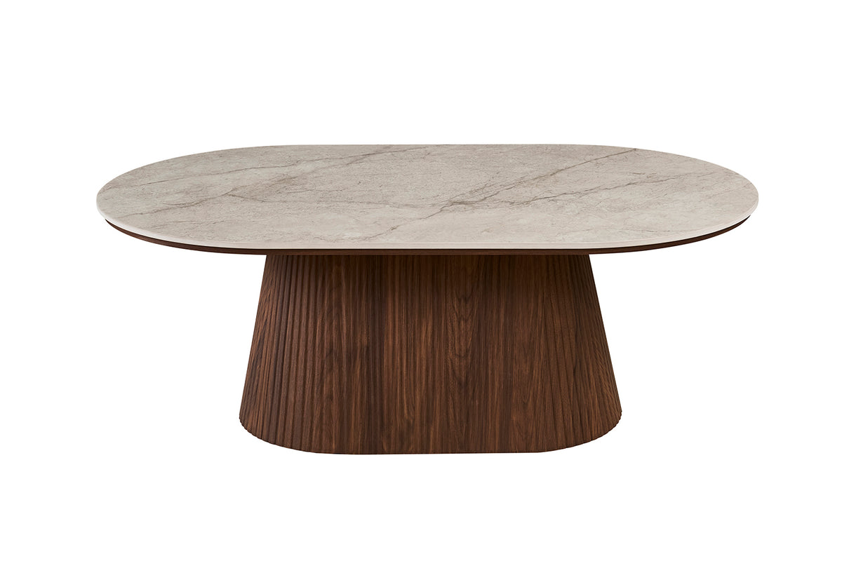 Table basse Vigo 120 cm effet chêne Foncé Beige