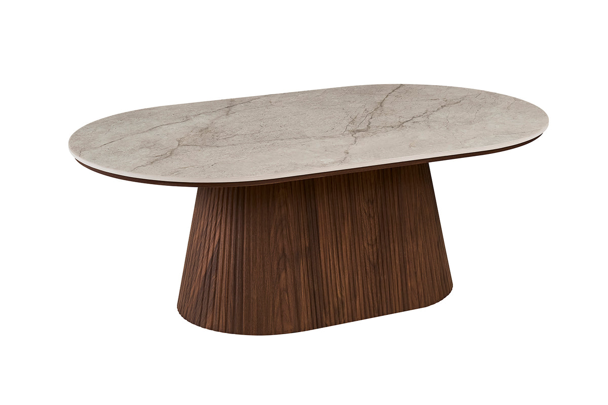 Table basse Vigo 120 cm effet chêne Foncé Beige
