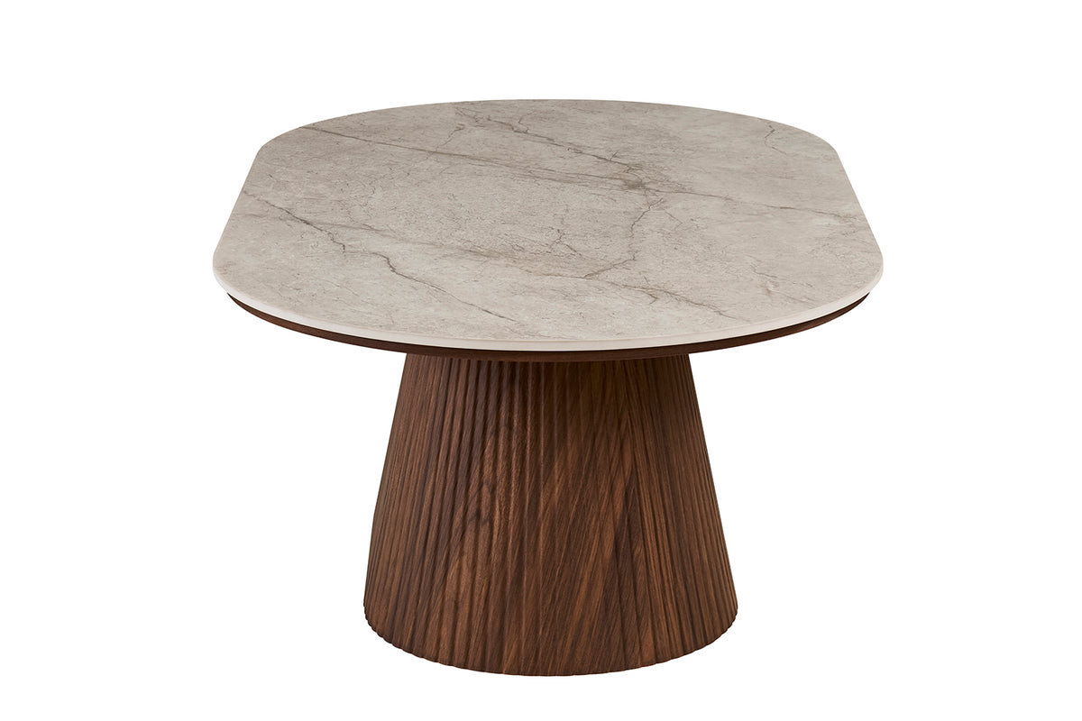 Table basse Vigo 120 cm effet chêne Foncé Beige