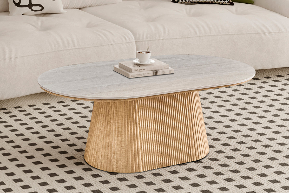Table basse Vigo 120 cm effet chêne Naturel Gris