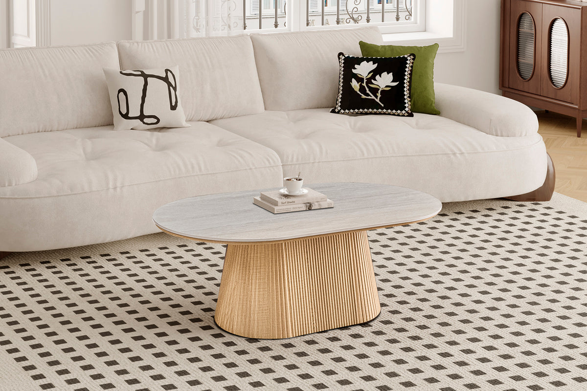 Table basse Vigo 120 cm effet chêne Naturel Gris
