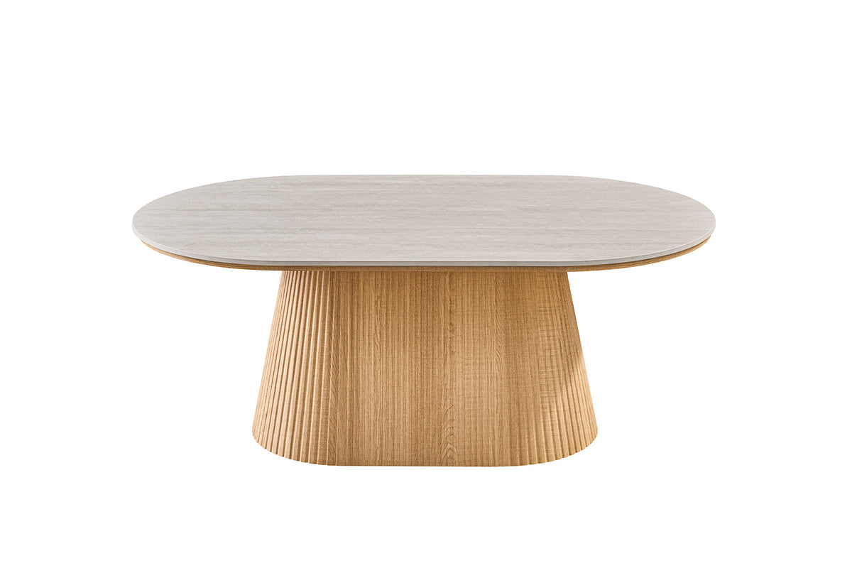Table basse Vigo 120 cm effet chêne Naturel Gris