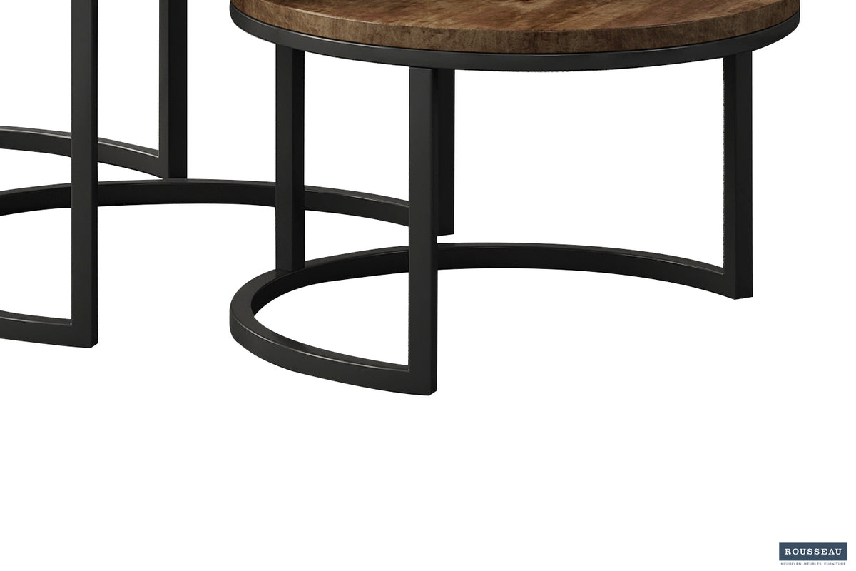 Table basse Arnod Lot de 3 bois de manguier