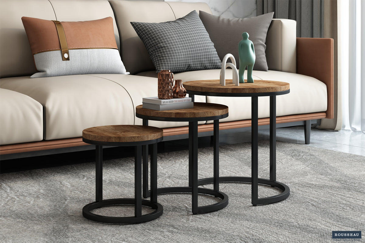 Table dappoint Plano set de 3 Bois de Manguier
