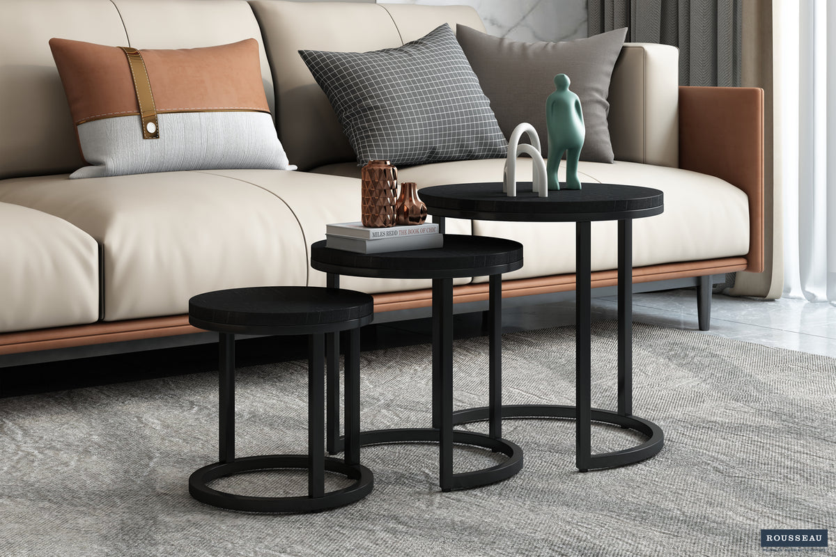 Table dappoint Plano set de 3 Bois de Manguier noir