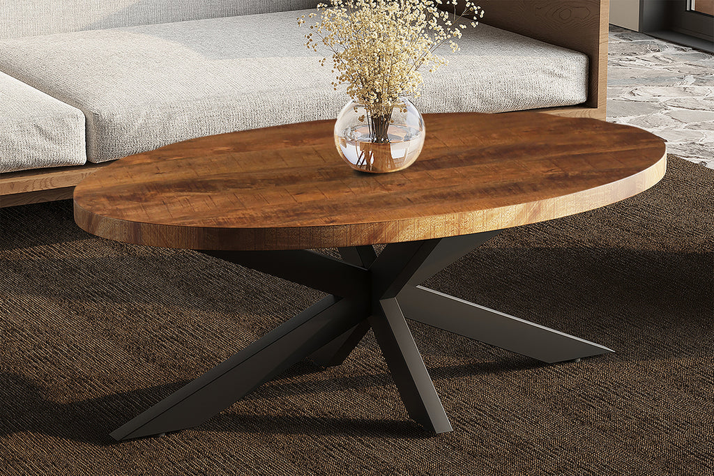 Table basse Madeira Ovale Bois de Manguier