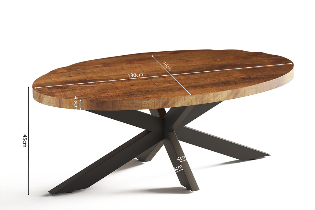 Table basse Madeira Ovale bois de manguier
