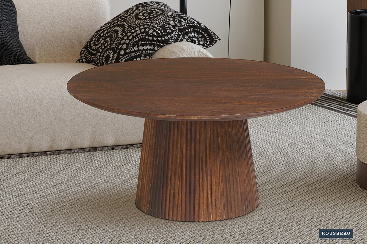 Table basse Miguel 80 cm Ronde Bois de manguier Brun clair