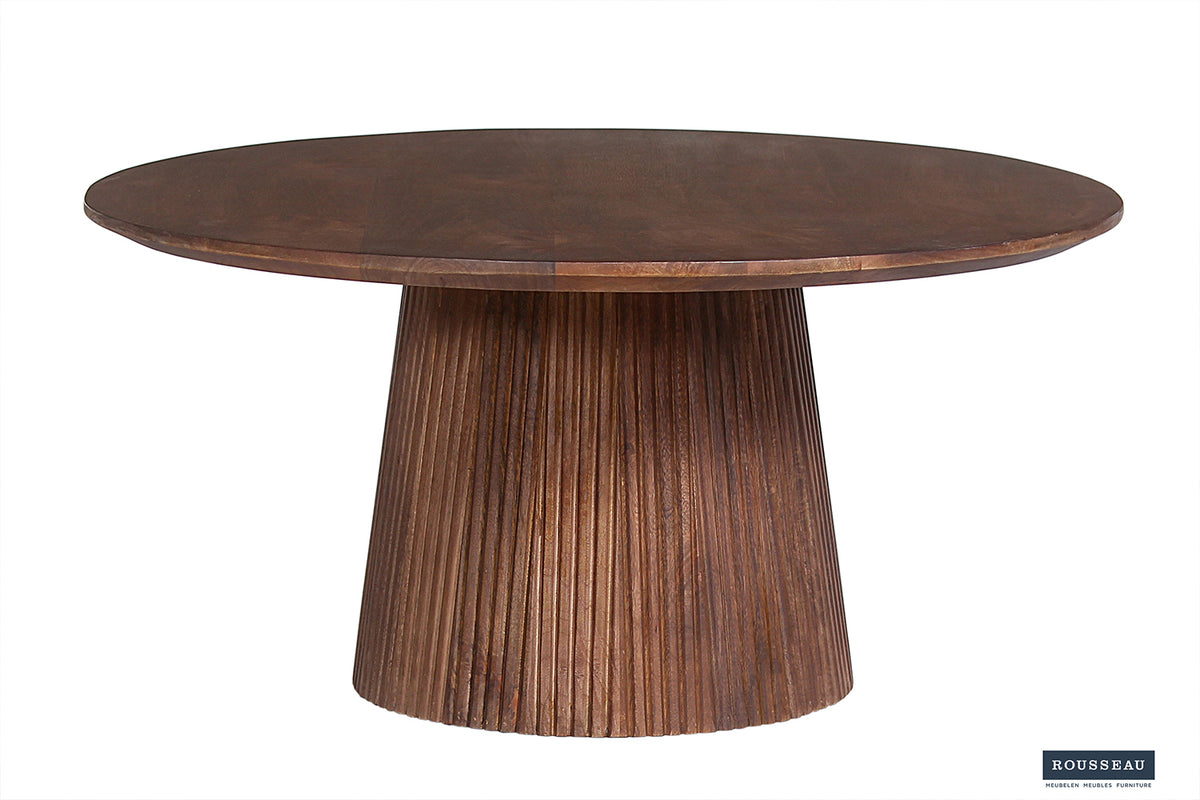 Table basse Miguel 80 cm Ronde bois de manguier Brun clair