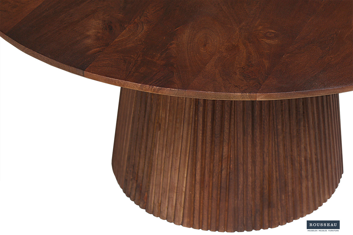 Table basse Miguel 80 cm Ronde bois de manguier Brun clair