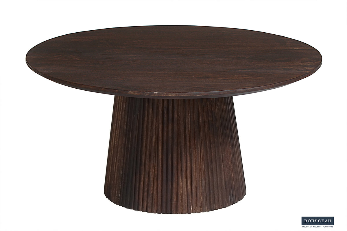 Table basse Miguel 80 cm Ronde bois de manguier Brun foncé