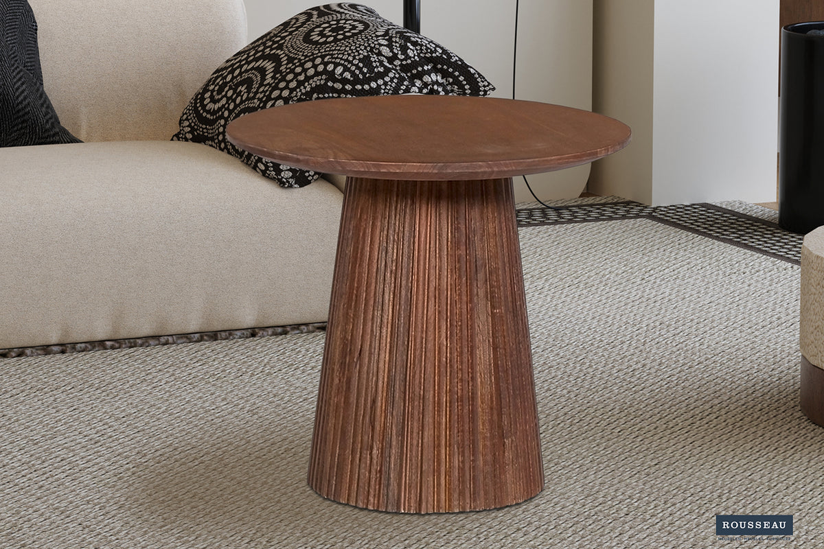 Table basse Miguel 50 cm Bois de manguier Ronde Brun clair