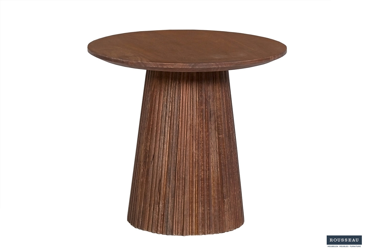Table basse Miguel 50 cm bois de manguier Ronde Brun clair