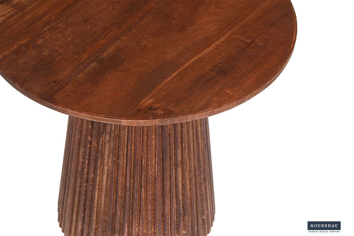 Table basse Miguel 50 cm bois de manguier Ronde Brun clair