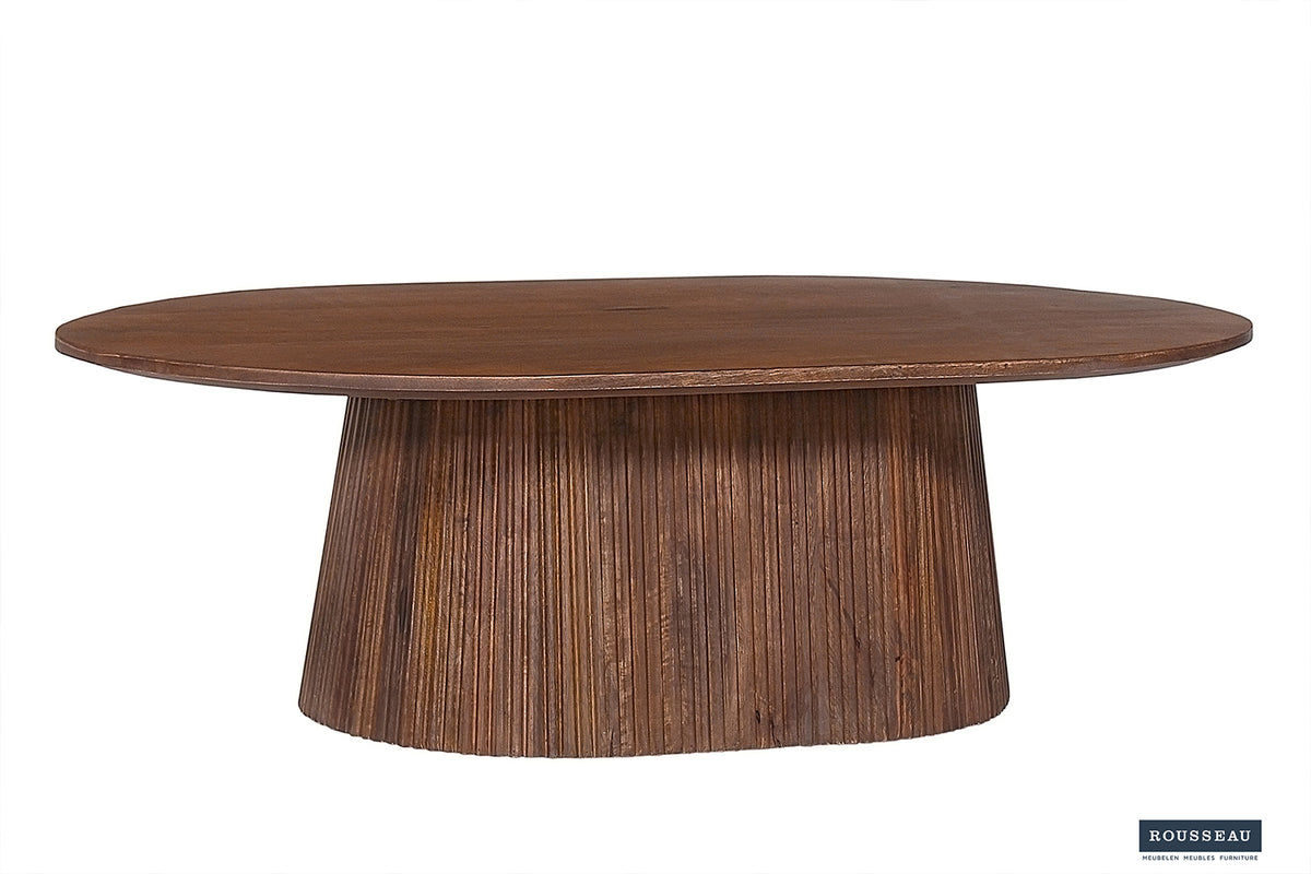 Table basse Miguel 120 cm Ovale bois de manguier Brun clair