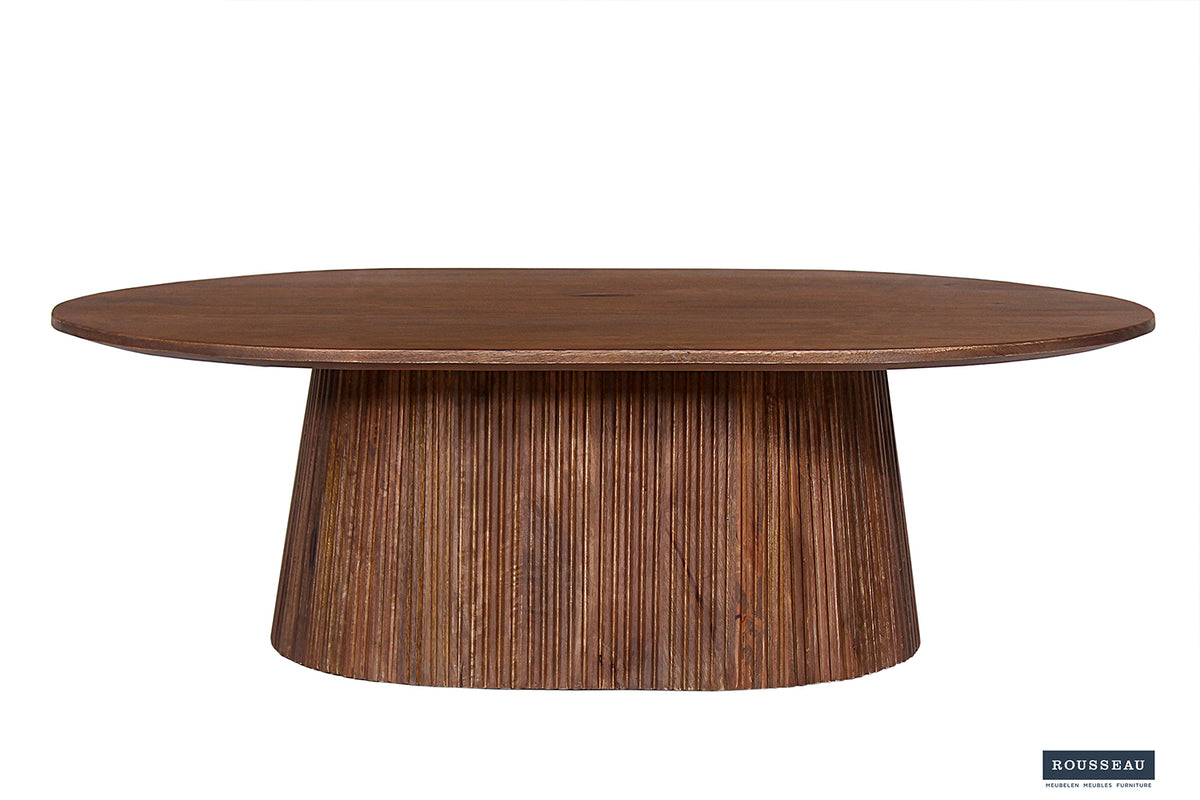 Table basse Miguel 120 cm Ovale bois de manguier Brun clair