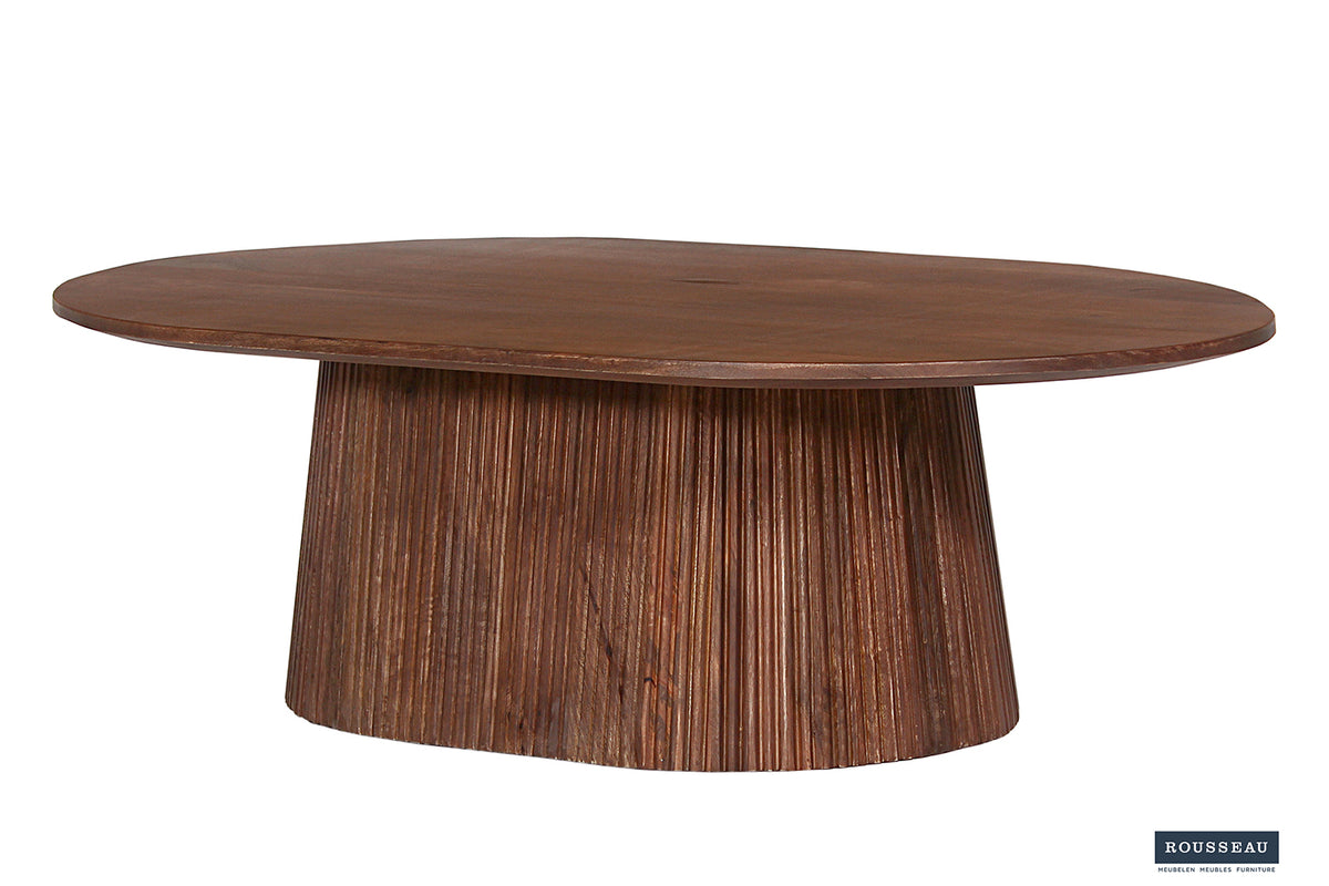 Table basse Miguel 120 cm Ovale bois de manguier Brun clair