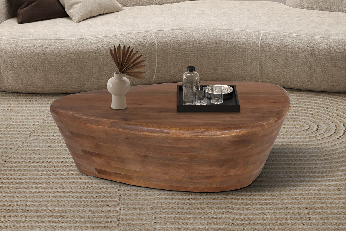 Table basse Evan Bois de manguier Brun clair