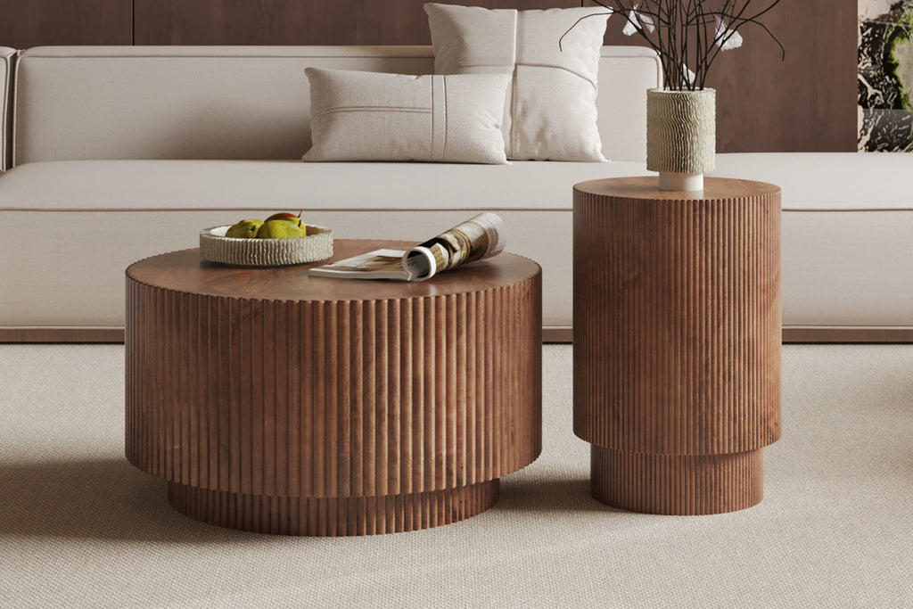 Table d'appoint Victor bois de manguier Brun clair