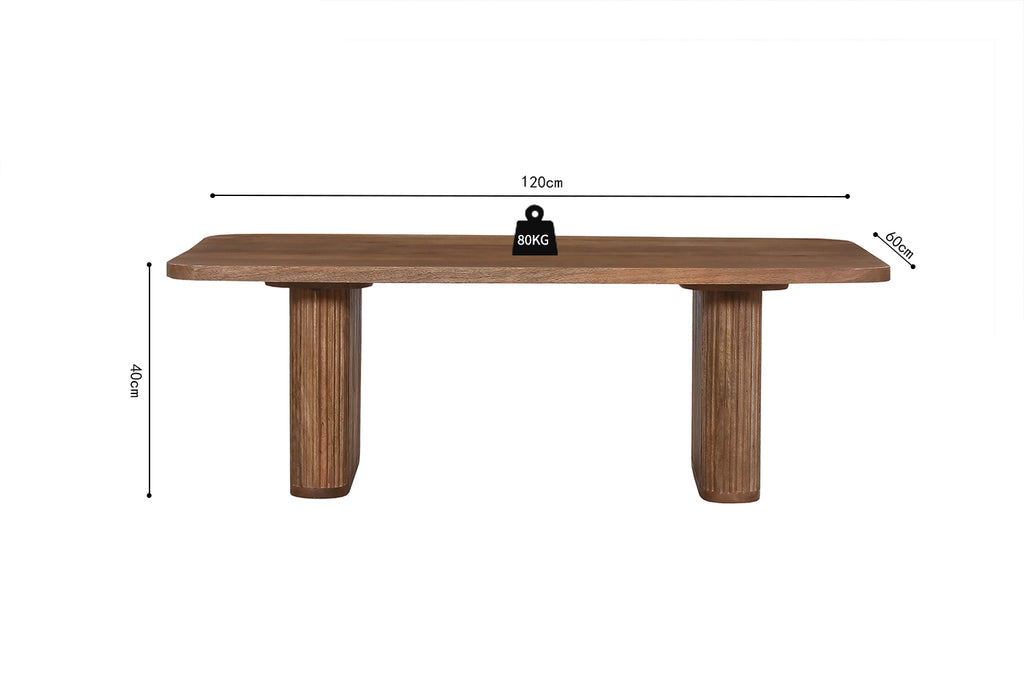 Table basse Jean bois de manguier Brun clair