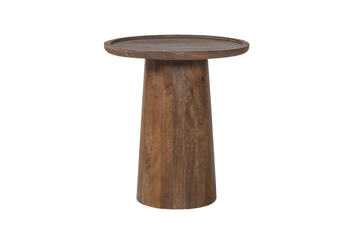 Table basse Jules 45x50 cm Ronde bois de manguier Brun clair