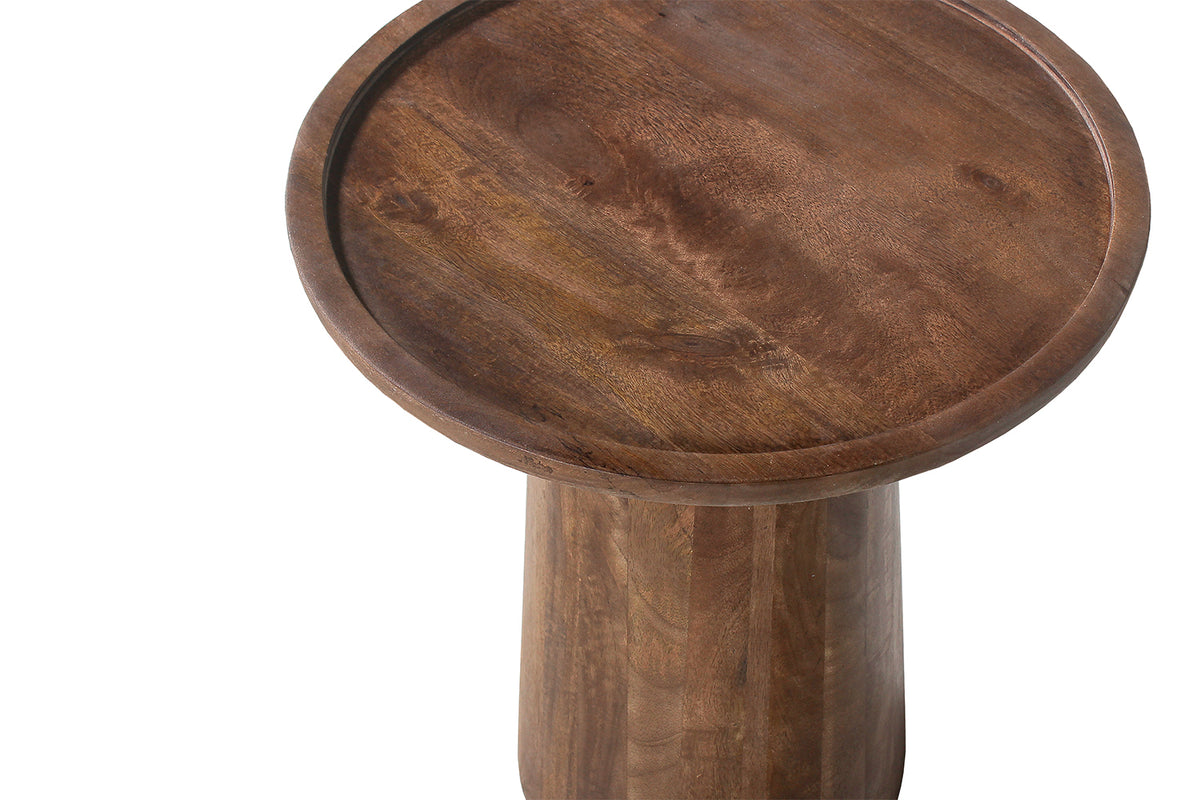 Table basse Jules 45x50 cm Ronde bois de manguier Brun clair