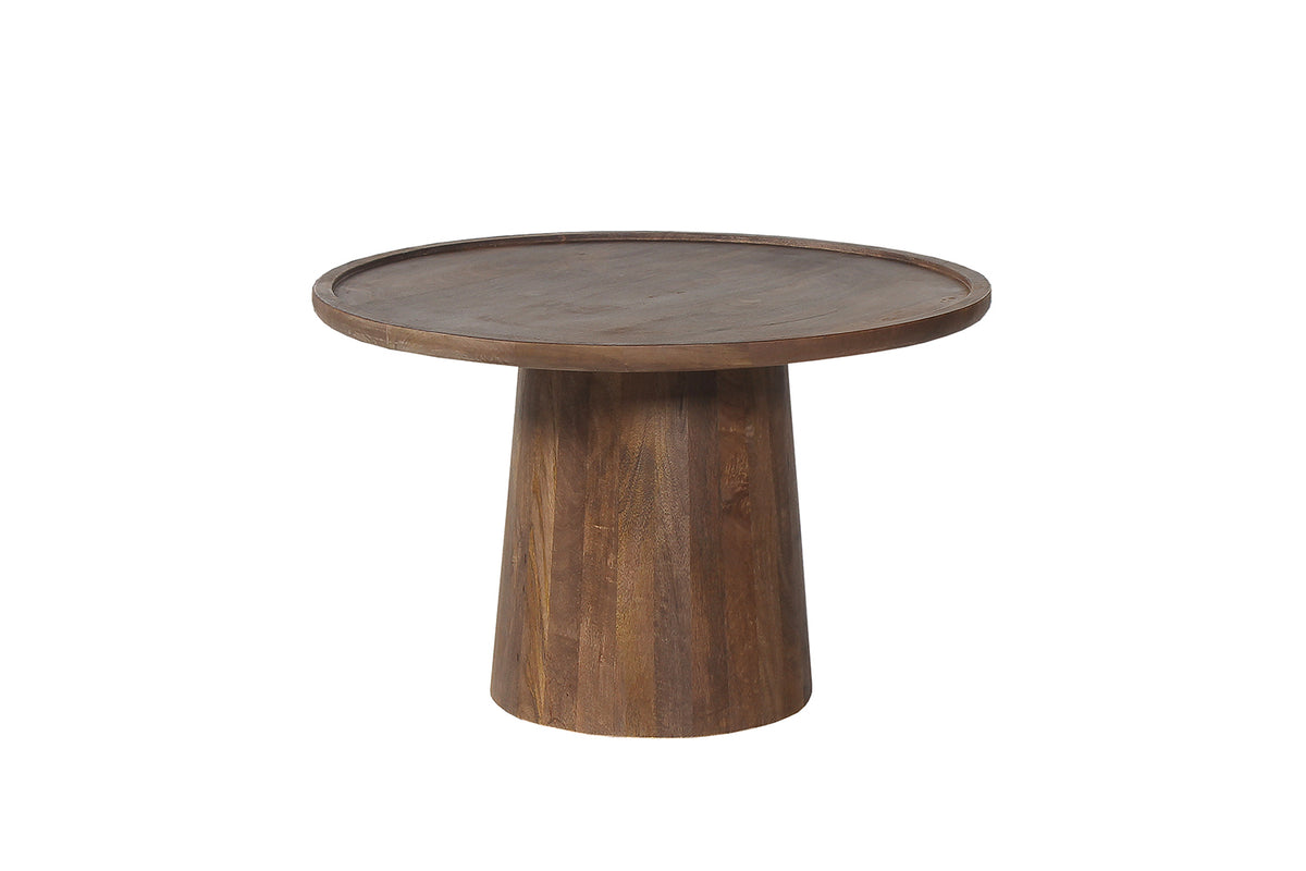 Table basse Jules 65x40 cm Ronde bois de manguier Brun clair
