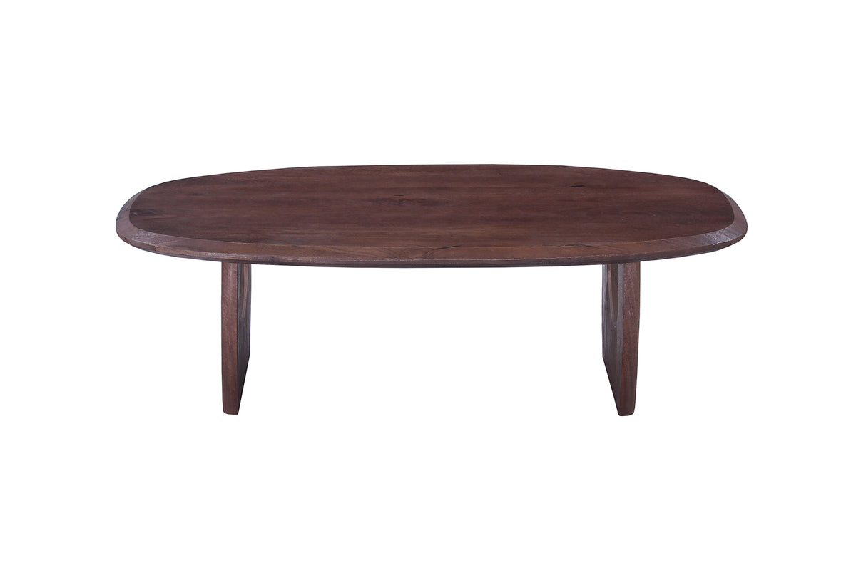Table basse Braga ovale danoise bois de manguier Brun foncé