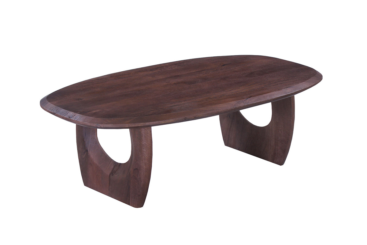 Table basse Braga ovale danoise bois de manguier Brun foncé