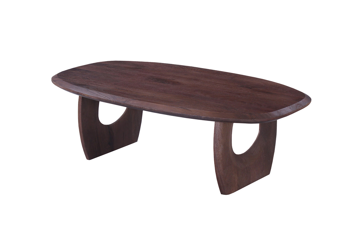 Table basse Braga ovale danoise bois de manguier Brun foncé